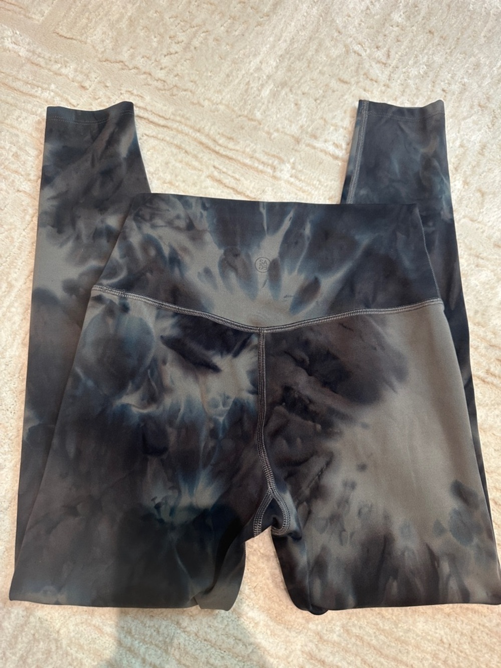 Sage Collective Blue, Grey & Charcoal Tie-Dye High-Rise Leggings